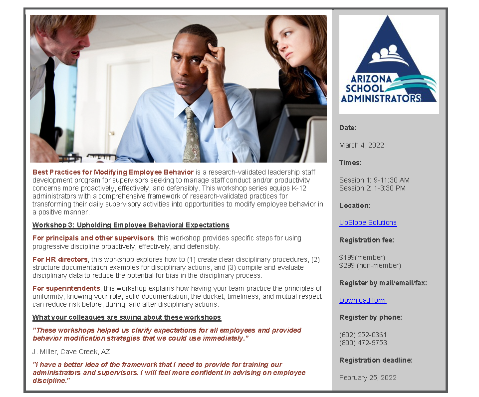 Employee Discipline in an Education Environment @ ASA