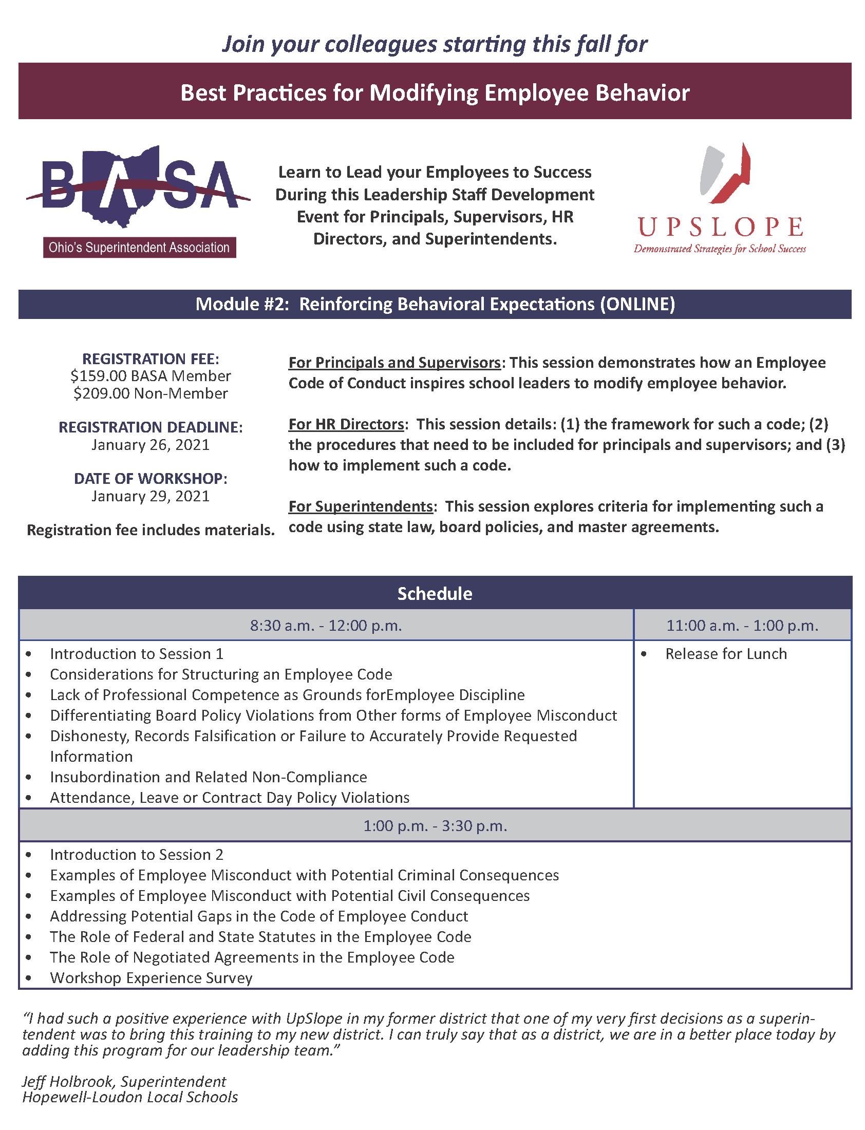 Best Practices for Modifying Employee Behavior @ BASA